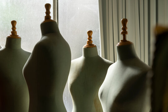 Dressmaker's models in fashion designer's studio