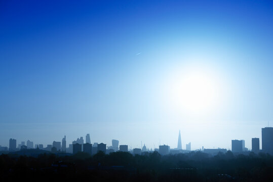 UK, London, skyline in backlight