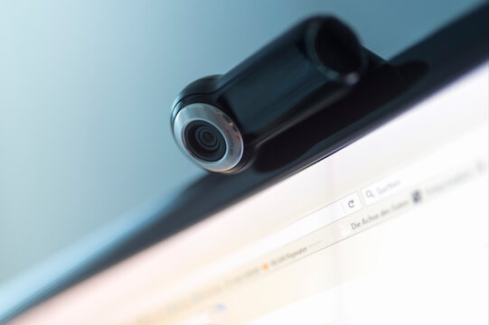 Webcam on computer monitor