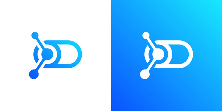 A creative combining power on and dot connect logo design icon vector idea