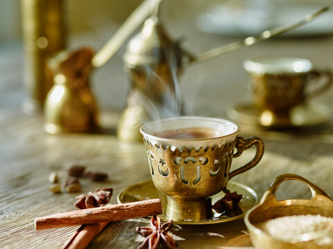 Cup of steaming mocha