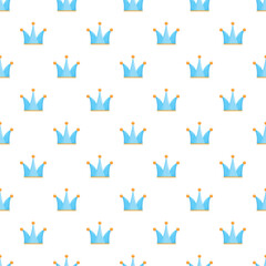 Obraz premium Blue and gold crowns forming a repeatable, endless royal pattern