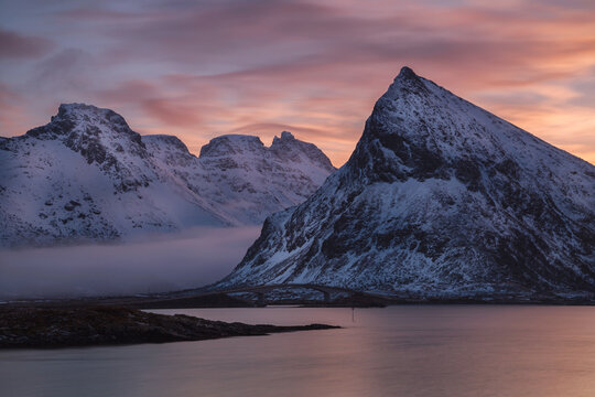 Fredvang pier and gridge in Lofoten, Norway