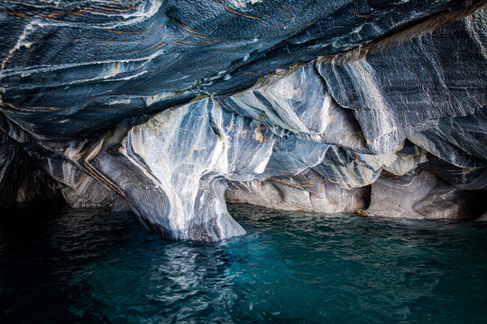 Inside the stunning blue Marble Caves in Patagonia