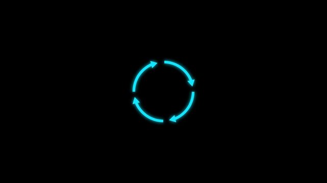 Circle arrows. Circular process, rotate infographic element. Round step loop, sync loading arrow symbol. simple round circle recycle bin icon animation.