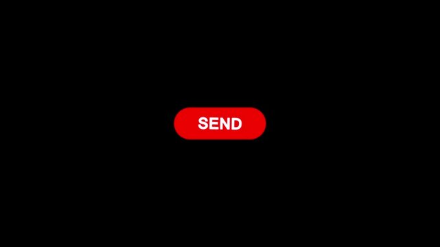 Click on send button with computer arrow cursor, Button Click or press apply button on transparent background. Perfect for vlog assets. animation template for video editing 4k alpha channel included.
