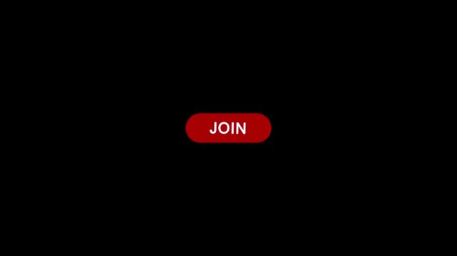Click on join button with computer arrow cursor, Button Click or press apply button on transparent background. Perfect for vlog assets. animation template for video editing 4k alpha channel included.