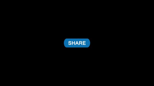 Click on share button with computer arrow cursor, Button Click or press apply button on transparent background. Perfect for vlog assets. animation template for video editing 4k alpha channel included.