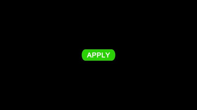 Click on apply button with computer arrow cursor, Button Click or press apply button on transparent background. Perfect for vlog assets. animation template for video editing 4k alpha channel included.
