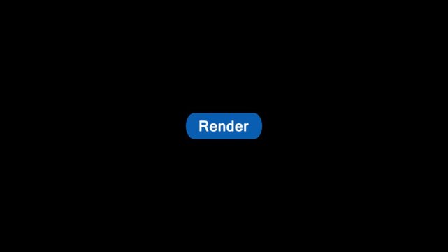 Click on render button with computer arrow cursor, Button Click or press apply button on transparent background.