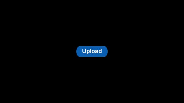 Click on upload button with computer arrow cursor, Button Click or press apply button on transparent background.
