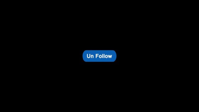 Click on un follow button with computer arrow cursor, Button Click or press apply button on transparent background.