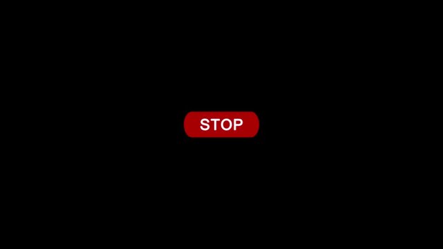 Click on stop button with computer arrow cursor, Button Click or press apply button on transparent background. Perfect for vlog assets. animation template for video editing 4k alpha channel included.