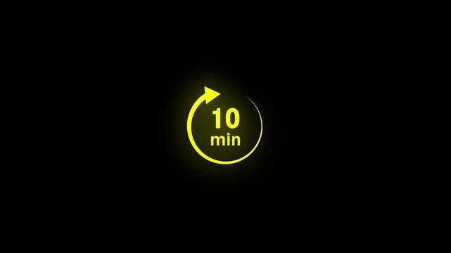 Timer with rotating arrow and nine minute display clock nine minutes