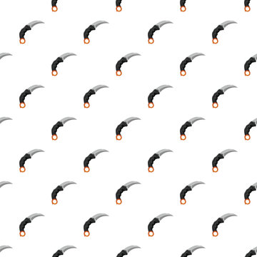 Karambit knives forming a repeating pattern, creating a tactical and dangerous background
