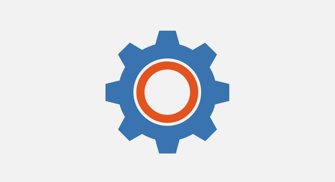 Blue gear icon with circle.
