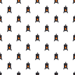 Fototapeta premium Wood burning stove appliances providing winter heat seamless pattern