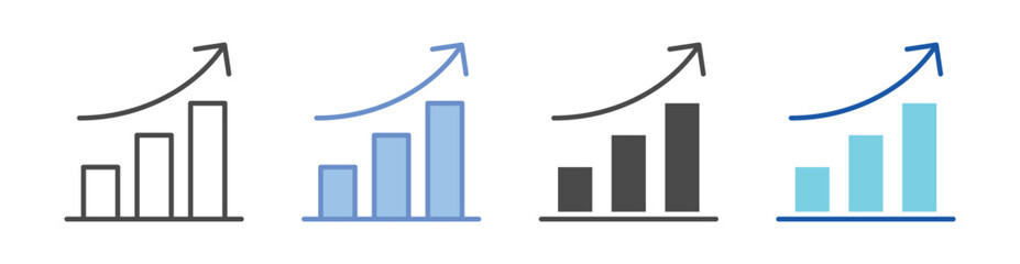 Growth Icon Set With Multiple Styles Vector Illustration © nisaadesign
