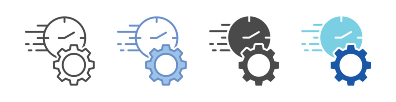 Efficiency Icon Set With Multiple Styles Vector Illustration