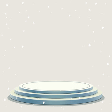 Blank round podium with confetti for placed product presentation square template