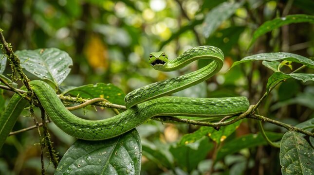 viper snake on tree branch