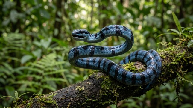 viper snake on tree branch