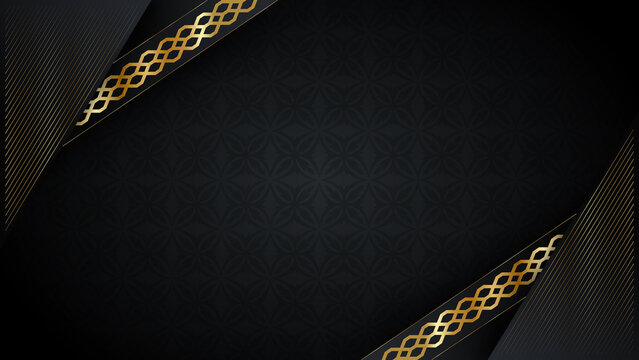 Elegant Black Gold Ornament Background for Luxury Events and Invitations