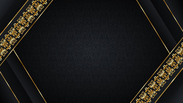 Premium Dark Background with Golden Ornamental Pattern for Islamic Events