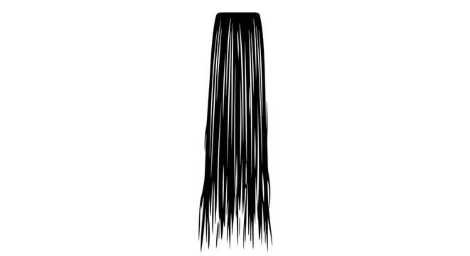 Black Hair Extensions on White.
