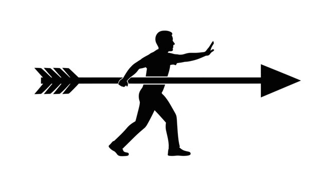 Man Running With Large Arrow.