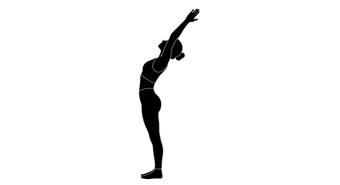 Woman Doing Yoga Pose Silhouette.