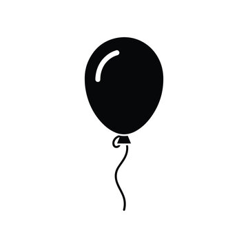 A Simple Black Balloon Icon Representing Celebration and Fun