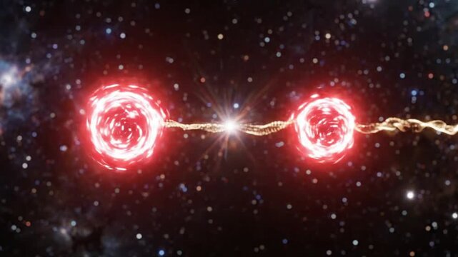 Red Dwarf Stars Colliding, Space Nebula, Cosmic Explosion, Gravitational Waves
