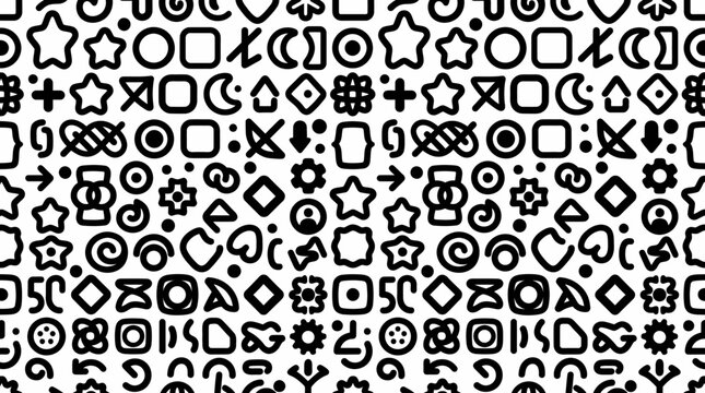 Black and white geometric shapes pattern.