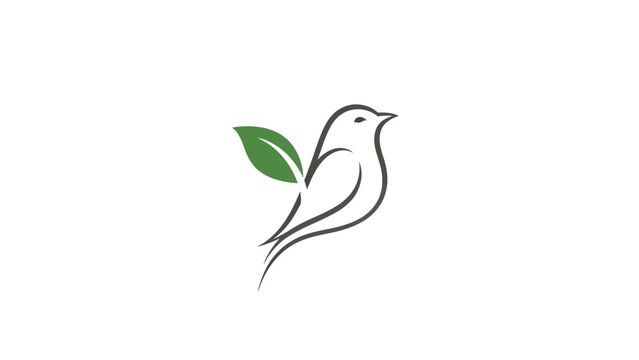 Simple Line Art Bird Illustration.