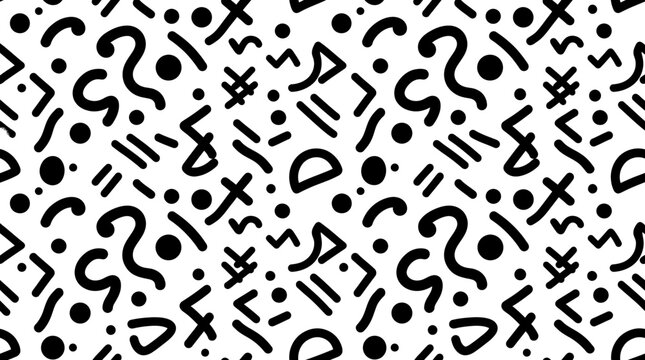 Black and white symbols pattern.