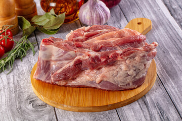 Fototapeta premium Raw spare pork ribs meat