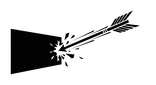 Arrow Hitting Target with Force.
