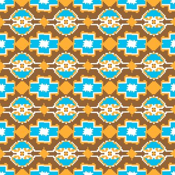 "This is an original, manually handcrafted pixel art illustration. The symmetrical geometric design is carefully created pixel-by-pixel on a grid, ensuring perfect balance and alignment. Drawing inspi