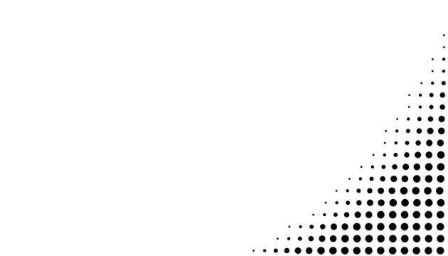 Diagonal Halftone Dot Gradient On Transparent Background. Dots Increasing Density Toward Corner Design. Black And White Comic Style Texture. Retro Halftone Triangle Illustration
