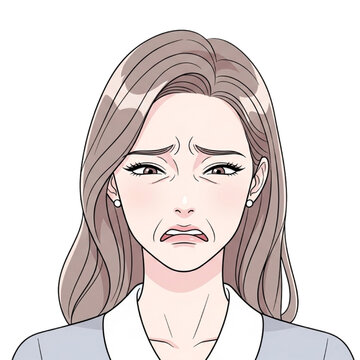 Illustration of a woman with a frowning expression on her face