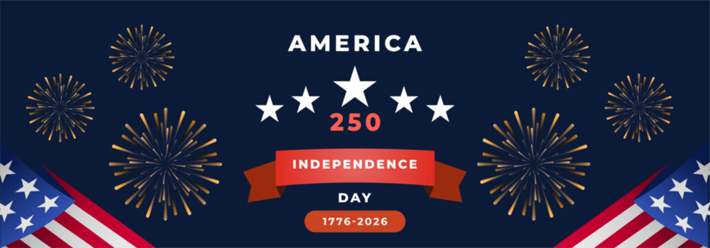 Independence day of America 250 years flyer illustration