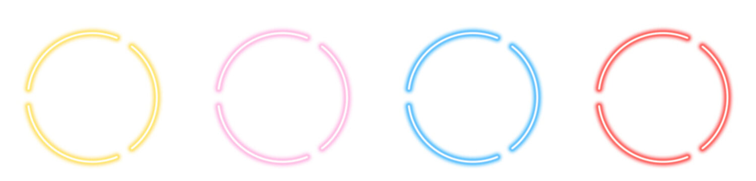 Circle Loading Icon Set. Pastel Progress Ring Design. Loader Spinner Symbol. Vector Illustration Style
