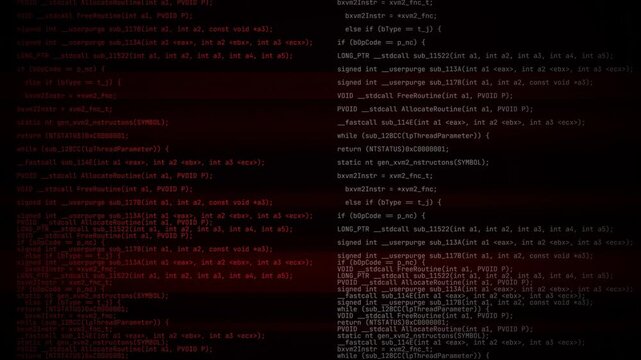 Digital Glitch with Red Scrolling Hacker Code and System Error, Cybersecurity Breach, Malware Attack, Software Hack Interface, Data Corruption, Matrix Effect 4k video