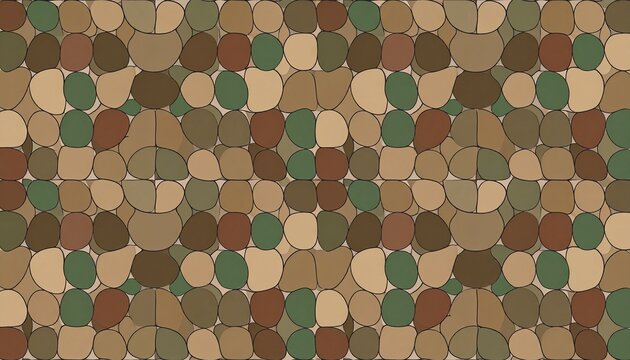 Close-up view of textured green and brown camouflage fabric.