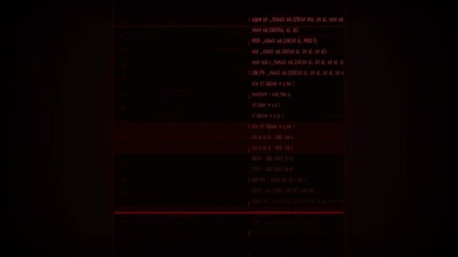Red Digital Glitch Screen with Hacking Code and System Errors, Cyber Security Breach, Malware Attack, CRT Terminal Loop, Data Corruption 4k video