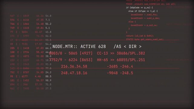 Digital Glitch on Red Hacking Interface with Scrolling Code, Cyber Security Breach, Virus Software Hack, Data Corruption, System Error, Programming HUD Loop 4k video