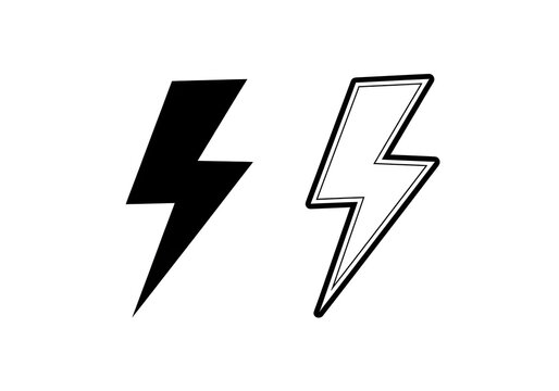 Bold black and outline lightning bolt icon