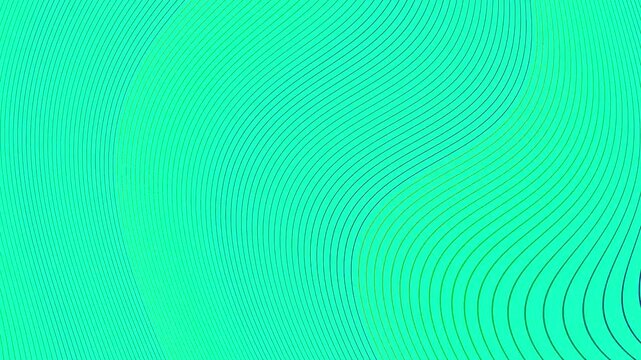 Abstract Motion Graphics with Wavy Parallel Lines on Green Background