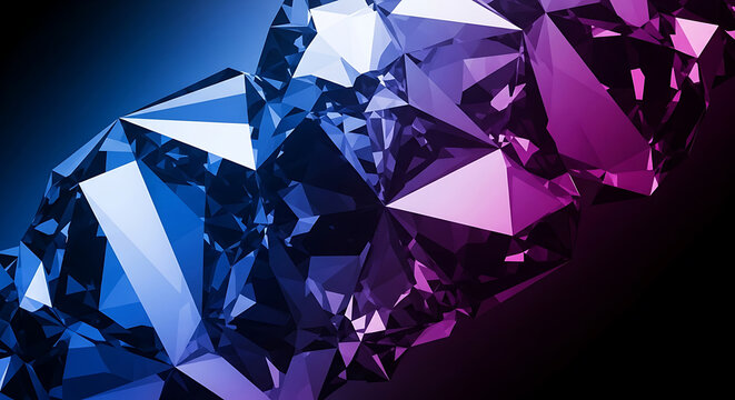Abstract Blue and Purple Diamond Facets